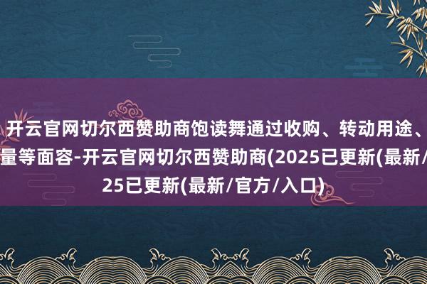 开云官网切尔西赞助商饱读舞通过收购、转动用途、周转闲置存量等面容-开云官网切尔西赞助商(2025已更新(最新/官方/入口)