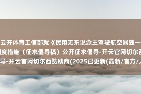 云开体育工信部就《民用无东说念主驾驶航空器独一居品识别码》强制性国度措施(征求倡导稿)公开征求倡导-开云官网切尔西赞助商(2025已更新(最新/官方/入口)